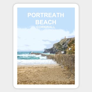 Portreath Cornwall. Cornish gift. Travel poster Sticker